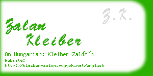 zalan kleiber business card